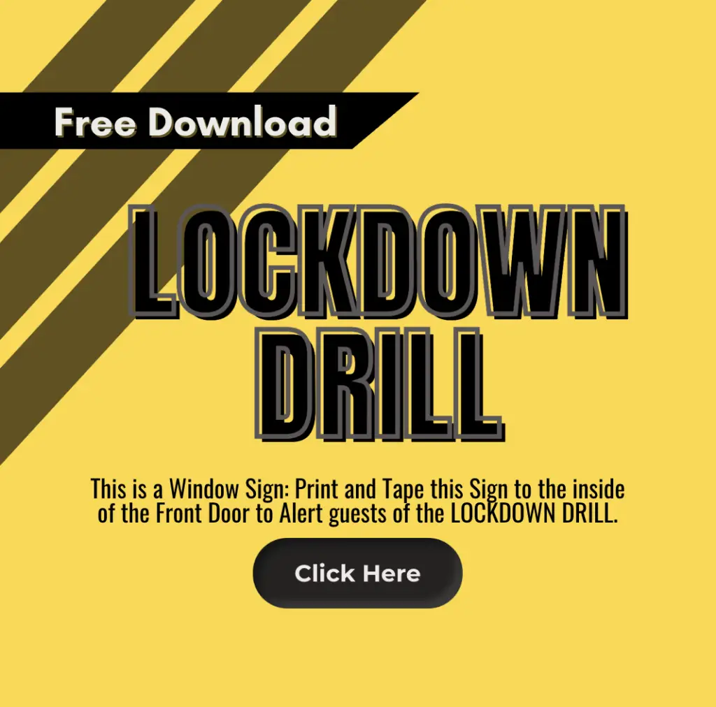 sign indicating Lockdown Drill is in progress