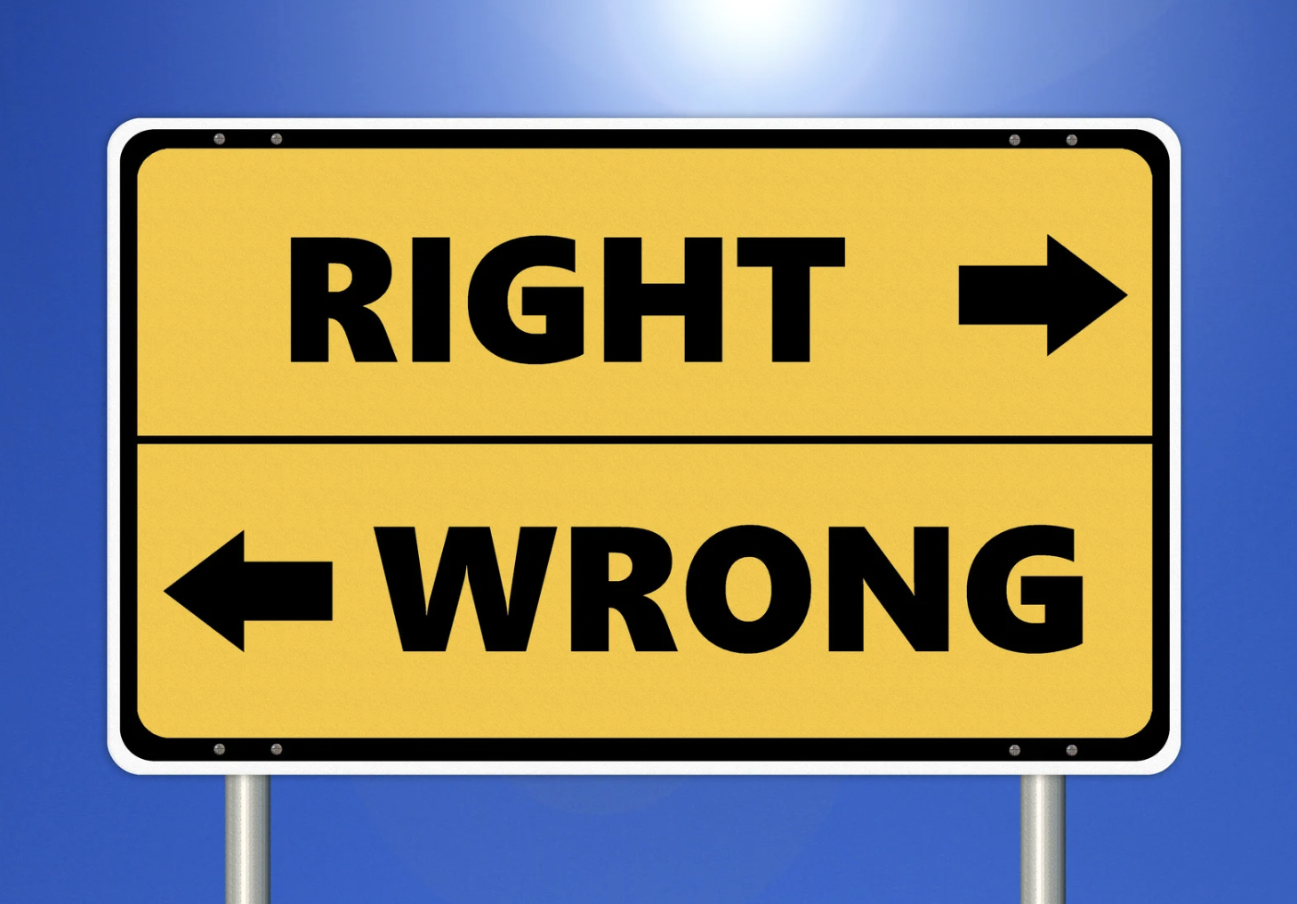 right or wrong way sign