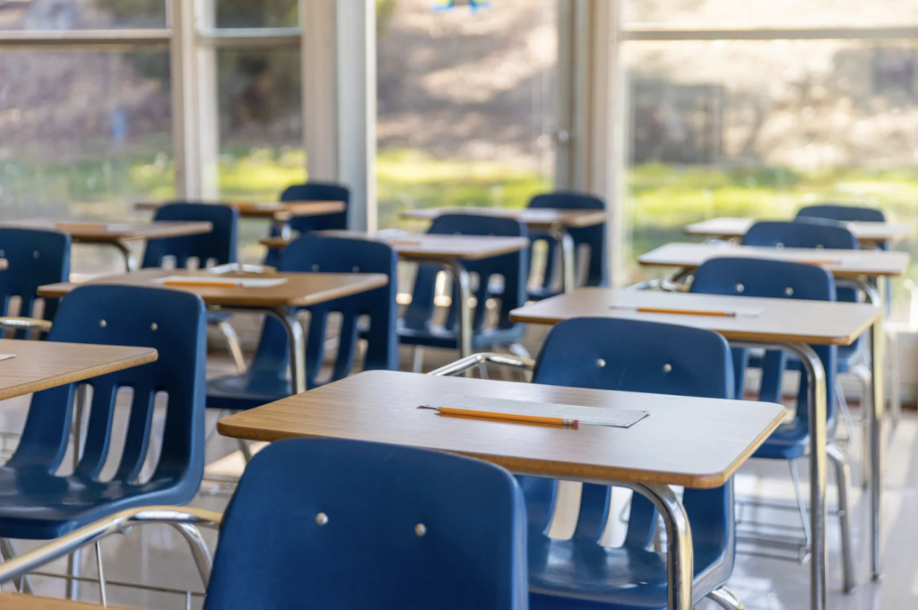 safety updates - desks inside a classroom