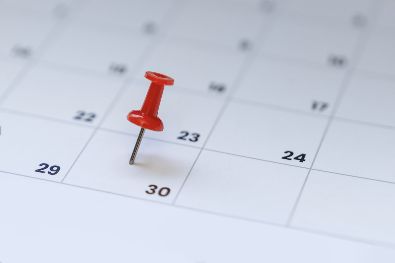 first 30 days in the calendar